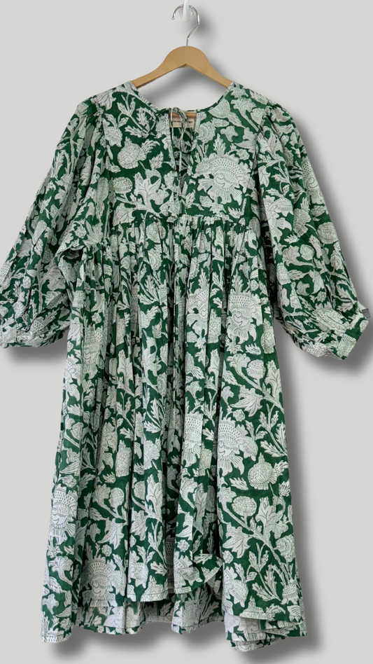 Green Enchanted Meadow Midi Dress