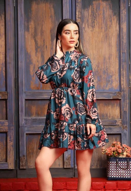 Multicolour Blooming Blossom Midi Dress